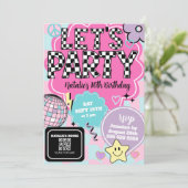 Schachte Retro Groovy Disco Zum Party Geburtstag Einladung (Stehend Vorderseite)