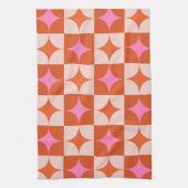 Schachte rosa orange Sternexplosionen Mitte des Ja Geschirrtuch (Vertikal)