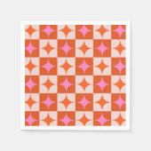 Schachte rosa orange Sternexplosionen Mitte des Ja Serviette (Vorderseite)