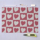 Schachte rote graue Liebe Herz überprüft Seidenpapier (Handwerk)