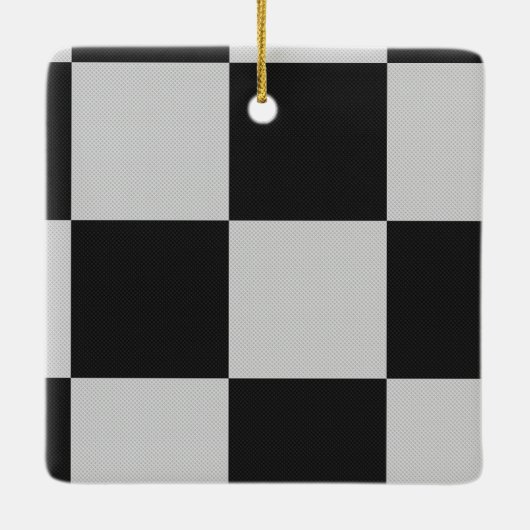 Schachte Schwarz-Weiß-Quadrate oder CUSTOM-FARBE Keramikornament (Rückseite)