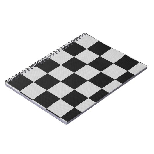 Schachte Schwarz-Weiß-Quadrate oder CUSTOM-FARBE Notizblock (Linke Seite)
