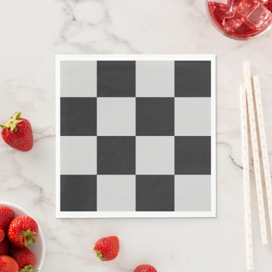 Schachte Schwarz-Weiß-Quadrate oder CUSTOM-FARBE Serviette (Beispiel)