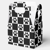 Schachte schwarze Pawprints Geschenkschachtel (Geöffnet)