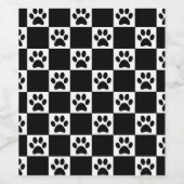Schachte schwarze Pawprints Weinetikett (Einzelnes Label)