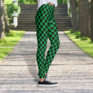 Schachte schwarze und grüne Leggings