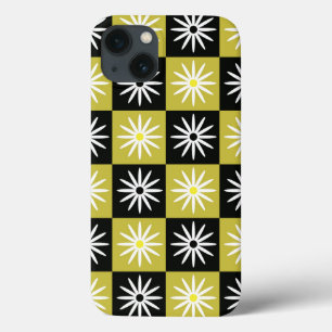 Schachte weiße Blume auf den schwarzen gelben Quad Case-Mate iPhone Hülle
