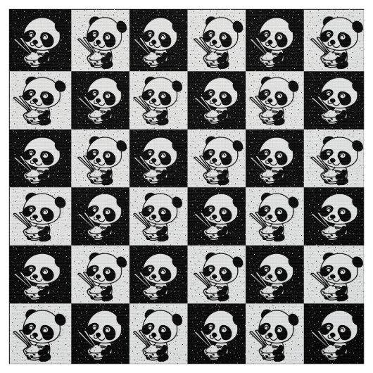 Schachtel aus schwarzem und weißem Panda Stoff (Muster)