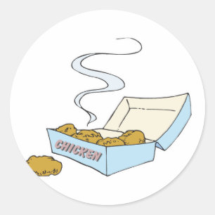 Schachtel Chicken-Nuggets Runder Aufkleber