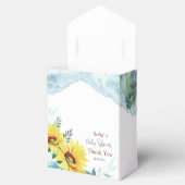Schachtel für Babydusche mit Sonnenblumen. Geschenkschachtel (Geöffnet)