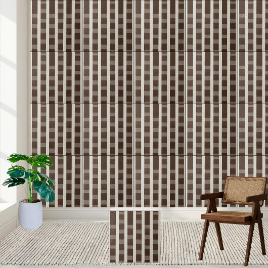 Schachtel für braune und weiße Gingham Fliese