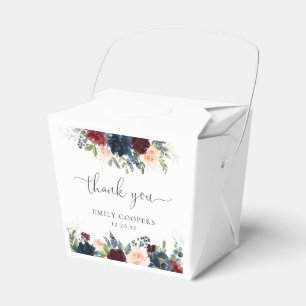 Schachtel für Burgund und Navy-Baby-Dusche Geschenkschachtel