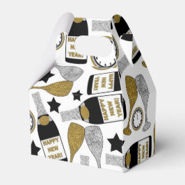 Schachtel für Gastgeschenk mit Sektmuster Geschenkschachtel