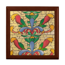 Schachtel für gestanzte Glasfenster Holzschmuck