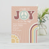 Schachtel für Joy Mute Rainbow Peace Schild Babydu Einladung (Stehend Vorderseite)