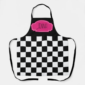 Schachtel für Schwarz-Weiß-Hot-Rosa Schürze