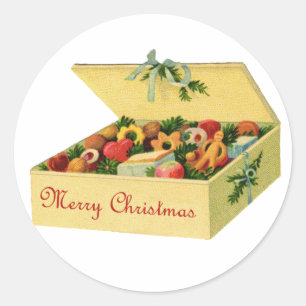 Schachtel für Weihnachtskekse Runder Aufkleber