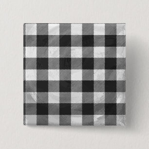 Schachtel Kariert Schwarz/Weiß Button