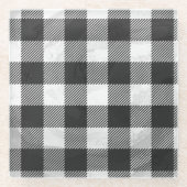 Schachtel Kariert Schwarz/Weiß Glasuntersetzer (Vorderseite)