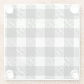 Schachtel Kariert Schwarz/Weiß Glasuntersetzer (Rückseite)