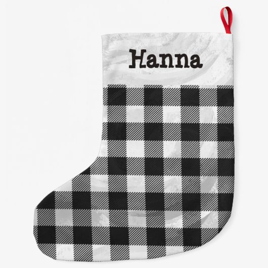 Schachtel Kariert Schwarz/Weiß Großer Weihnachtsstrumpf (Rückseite)