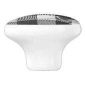 Schachtel Kariert Schwarz/Weiß Keramikknauf (Seitenansicht)