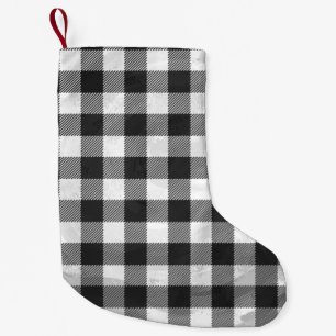 Schachtel Kariert Schwarz/Weiß Kleiner Weihnachtsstrumpf