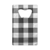Schachtel Kariert Schwarz/Weiß Kreditkartenflaschenöffner (Vorderseite)