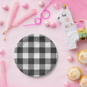 Schachtel Kariert Schwarz/Weiß Pappteller (Party)