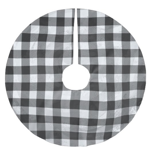 Schachtel Kariert Schwarz/Weiß Polyester Weihnachtsbaumdecke (Vorderseite)