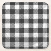 Schachtel Kariert Schwarz/Weiß Rechteckiger Pappuntersetzer (Vorderseite)