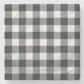 Schachtel Kariert Schwarz/Weiß Steinuntersetzer (Vorderseite)