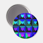 Schachtel mit blauen Herzen Magnet (Vorderseite/Rückseite)