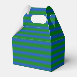 Schachtel mit grünen und blauen Streifen Geschenkschachtel