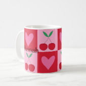 Schachtel mit rosa Herz-Individuelle Name Kaffeetasse (Vorderseite Links)