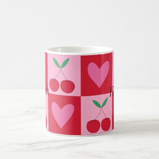 Schachtel mit rosa Herz-Individuelle Name Kaffeetasse (Mittel)