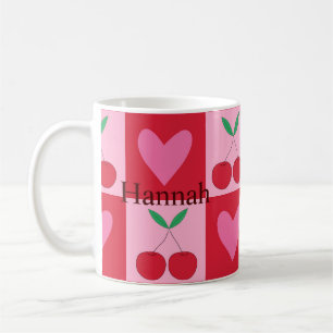 Schachtel mit rosa Herz-Individuelle Name Kaffeetasse