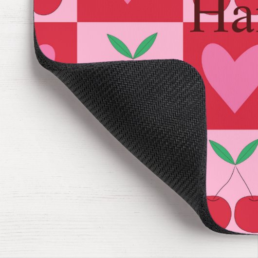 Schachtel mit rosa Herz-Individuelle Name Mousepad (Ecke)
