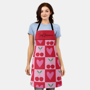 Schachtel mit rosa Herz-Individuelle Name Schürze