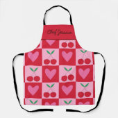 Schachtel mit rosa Herz-Individuelle Name Schürze (Vorderseite)
