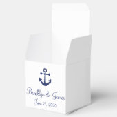 Schachtel mit weißer und narbenblauer Gastgeschenk Geschenkschachtel (Geöffnet)