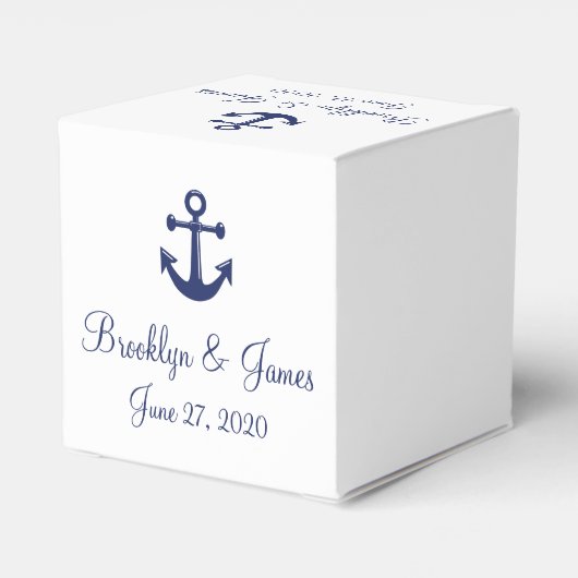 Schachtel mit weißer und narbenblauer Gastgeschenk Geschenkschachtel (Rückseite)