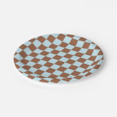 Schachtel Pastellblau und braun Pappteller (Schrägansicht)