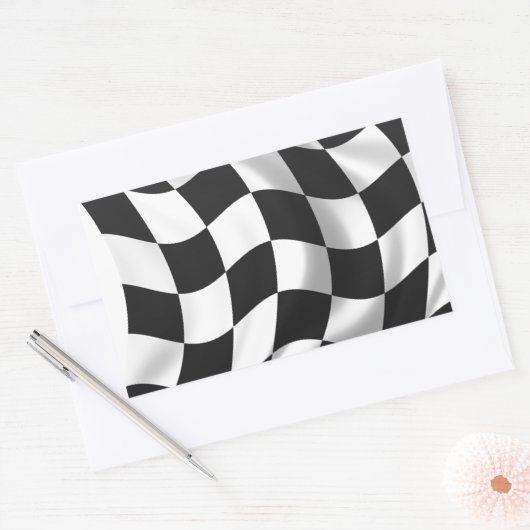 Schachtel - Racing Flag Rechteckiger Aufkleber (Umschlag)
