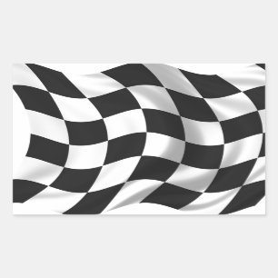 Schachtel - Racing Flag Rechteckiger Aufkleber