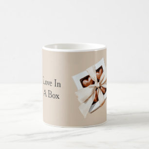 Schachtel Schokoladenherzen Creme Schleife Kaffeetasse