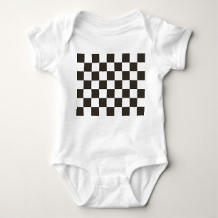 Schachtel (Schwarz und Weiß) (Muster des Schachbre Baby Strampler