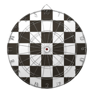 Schachtel (Schwarz und Weiß) (Muster des Schachbre Dartscheibe