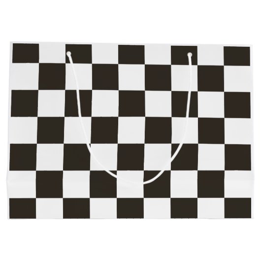 Schachtel (Schwarz und Weiß) (Muster des Schachbre Große Geschenktüte (Rückseite)
