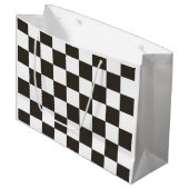 Schachtel (Schwarz und Weiß) (Muster des Schachbre Große Geschenktüte (Vorderseite Schrägansicht)